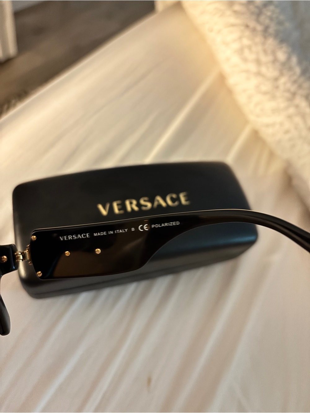 Versace Black Sunglasses with Gold Accents